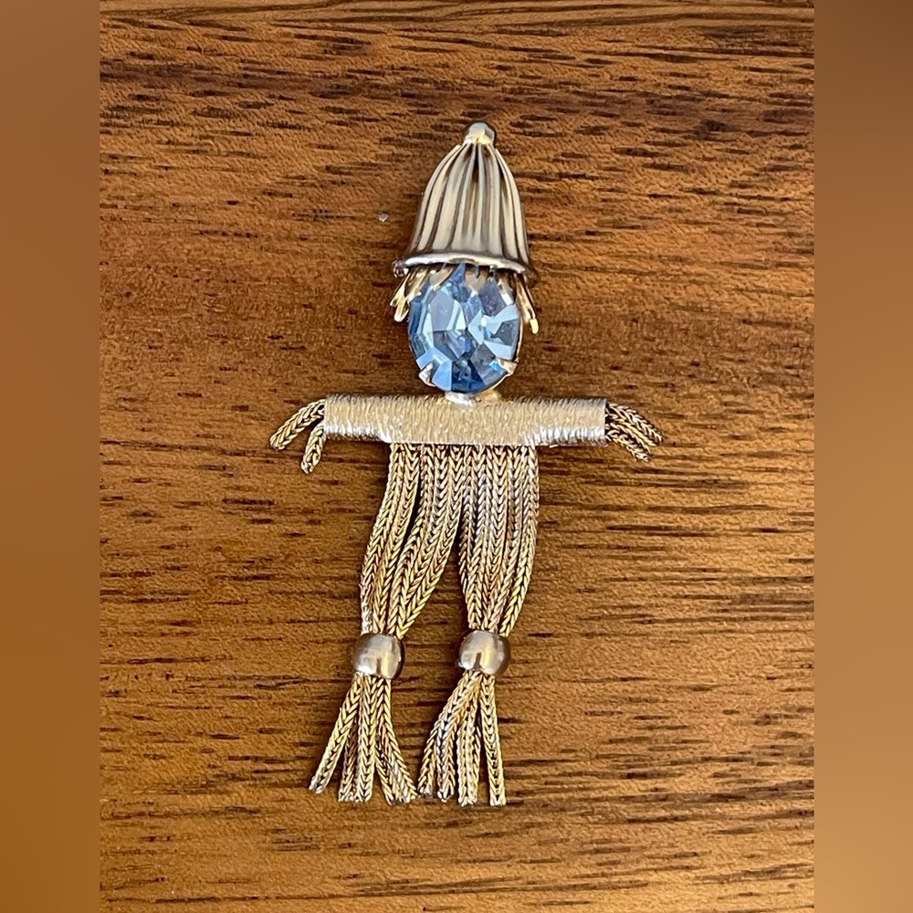 Vintage Scarecrow Brooch Pin